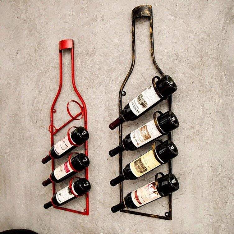 Wandmontierter Flaschenhalter für Wein